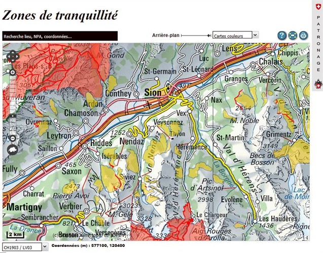 Carte Zone De Tranquillité Nendaz 637X499
